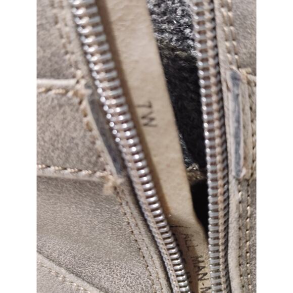 Lane Bryant Ankle Boots Buckle Lace Up Side Zip Leather Olive Green Womens 7M - Picture 7 of 7